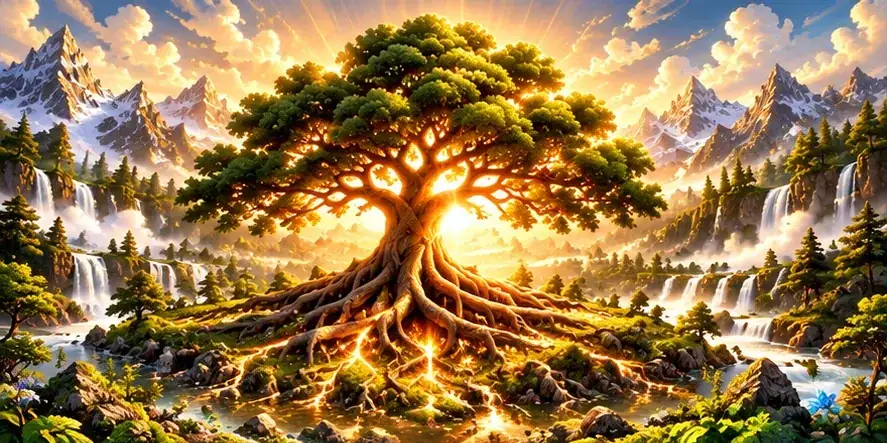 Un arbre millénaire aux racines dorées